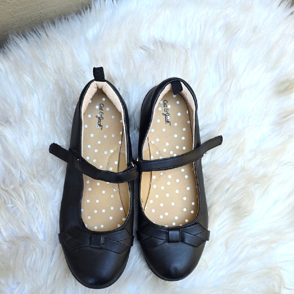 Cat And Jack Black Girls & Hydia Mary Jane Flats Bow 3 - Picture 1 of 11